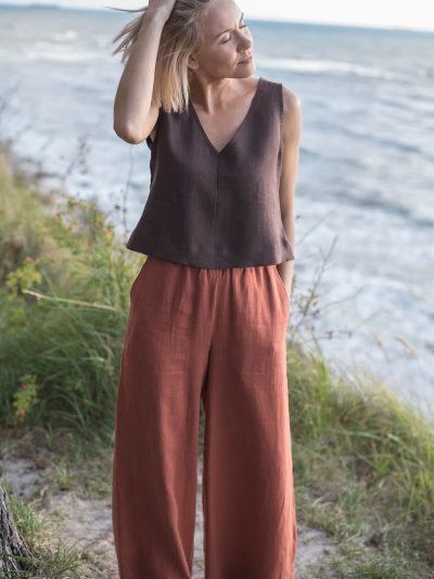 Wide linen pants Amy Demo - btduan